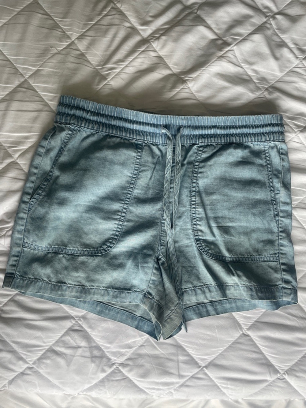 Calvin Klein Light Blue High-Waist Pull-On Shorts